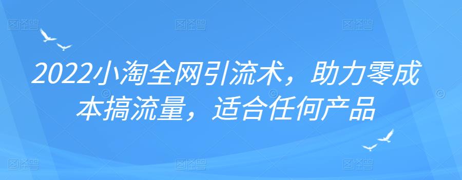 2022年小淘全网引流术，助力零成本搞流量，适合任何产品